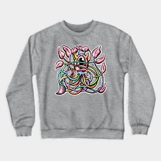 Cute Octopus Logo Illustration Cartoon Character Lil Pink Crewneck Sweatshirt